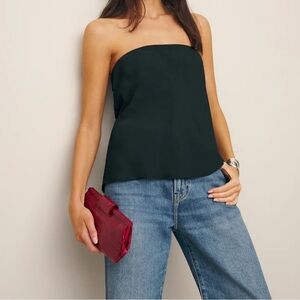 Reformation Mollie Black Strapless Top